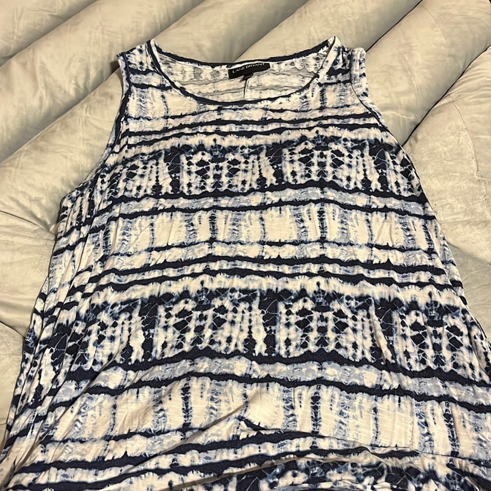 Lane Bryant blue and white dress